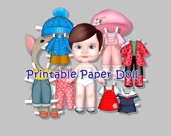 Muñeca de papel imprimible / Candy Girl / Kit de manualidades / Muñeca de papel moderna / Impresa / Descarga instantánea