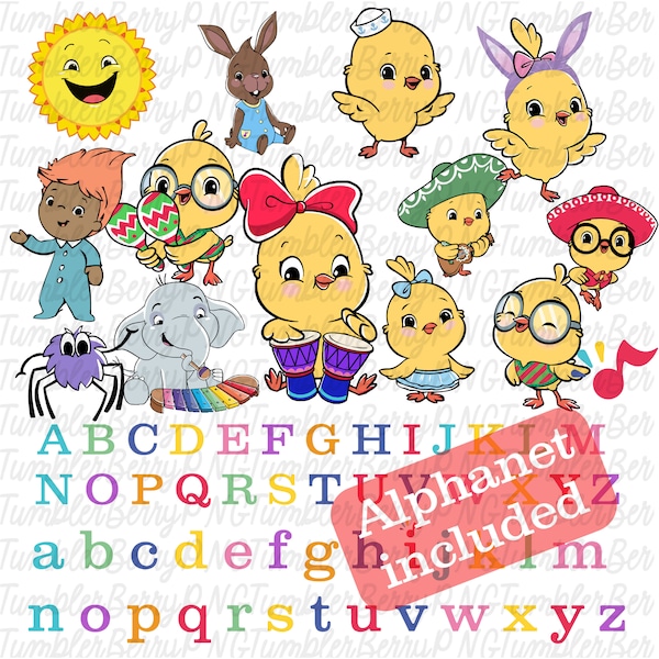 Canticos PNG Bundle, +21 PNG File + Canticos PNG Alphanet , Kiki ,Ricky, Nicky ,Sunny, Mexican Birthday Party,