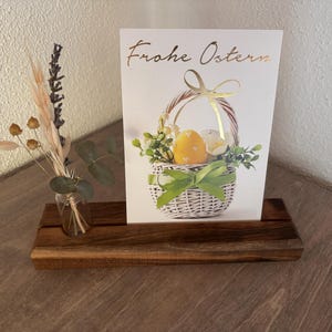Kartenhalter, Bilderhalter, Fotohalter, Dekoration, Geschenk, Muttertagsgeschenk, Geschenk für Bilder, Osterdekoration, Walnuss