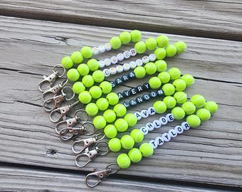 Custom Tennis Ball Name Keychain, Personalized Name Keychain, Custom Backpack Tag, School Name Label, Tumbler Charm, Lunchbox Tag, Name Gift