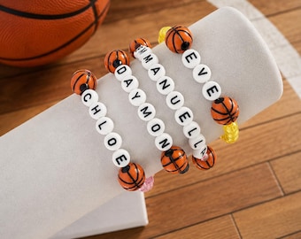 Personalized Basketball Bracelet, Custom Name Bracelet for Boys, Basketball Team Gift, Kids Sports Bracelet, Basketball Party Favor