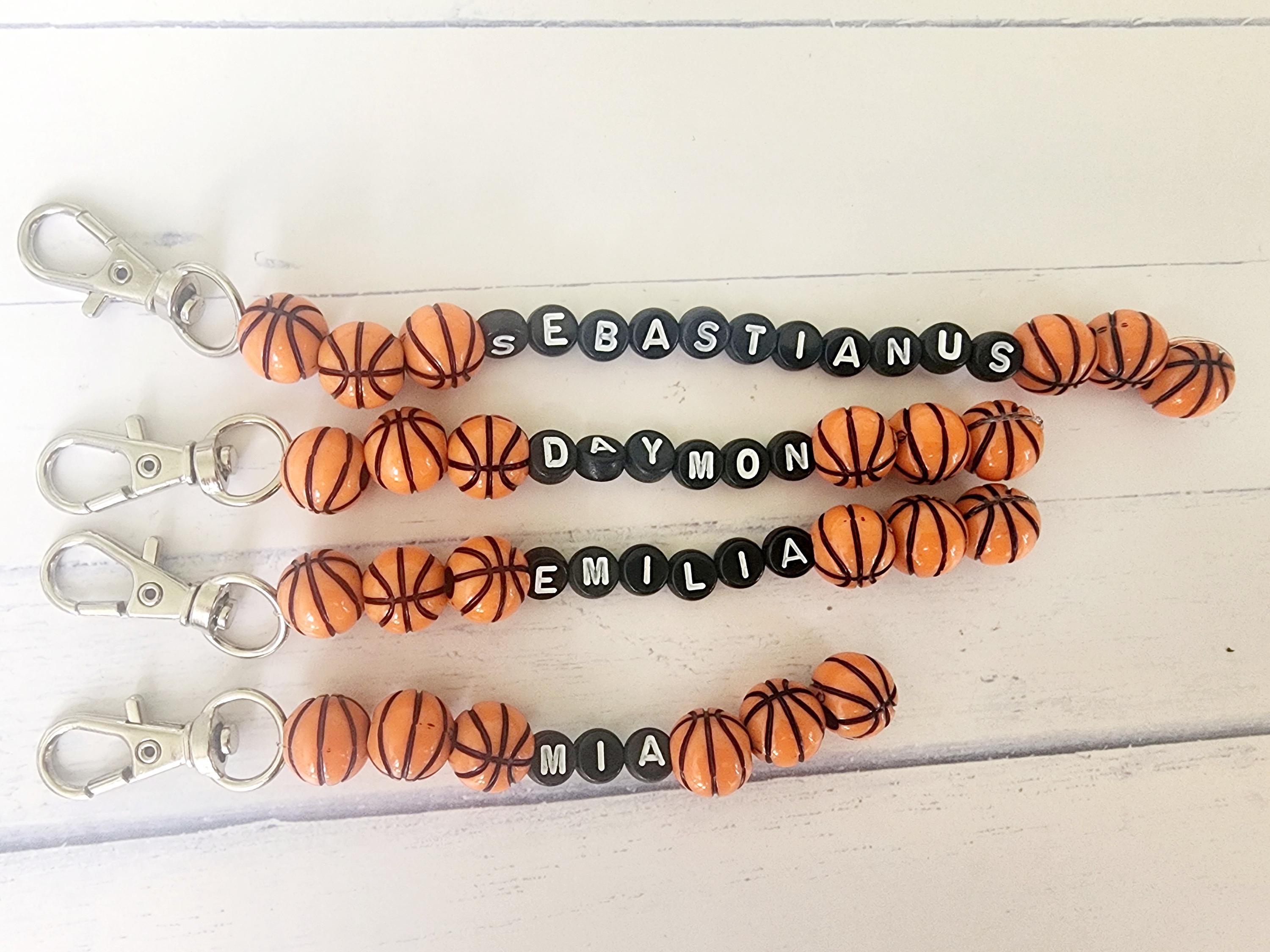 Personalized Basketball Name Keychain, Backpack Tag, School Name Label, Tumbler Charm, Lunchbox Tag, Name Gift
