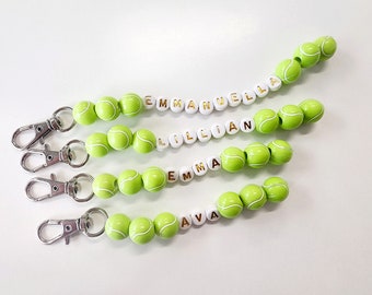 Personalized Tennis Ball Name Keychain, Custom Backpack Tag, Personalized Name Keychain, Tumbler Charm, Lunchbox Tag, Name Gift