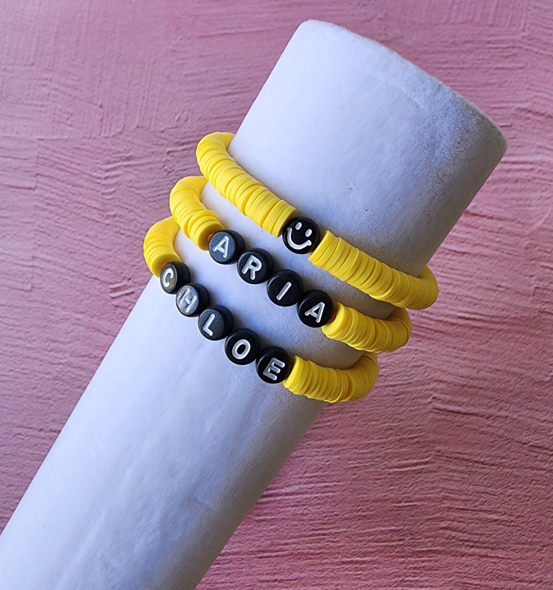 Custom Name Bracelet, Personalized Name Bracelet, Heishi Bracelet