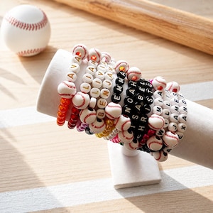 Name Bracelet with Baseball Ball, Personalized Sports Bracelet, Match Day, Baseball Bracelet, Baseball Gift, Baseball Mom, Game Day