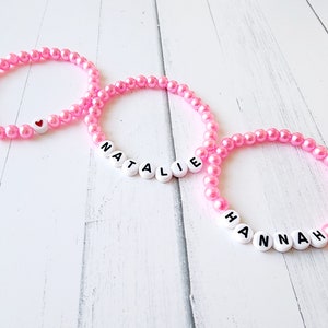 Custom Name Bracelet, Personalized Name Bracelet, Pearl Name Bracelet, Heishi Bracelet, Christmas bracelets, Initial Bracelets, Custom Gifts