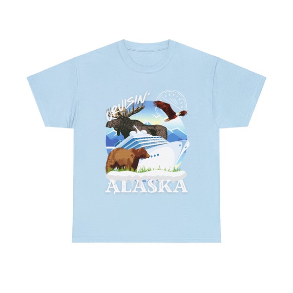 Cruisin' Alaska Cruise Ship Vacation Unisex Heavy Cotton Tee