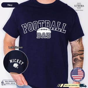Football Dad Kids Name On Sleeve Shirt, Football Dad Shirt, Football Game Day, Football Team Shirt, Dad Football Season, Dads day, football