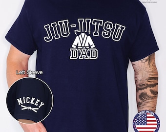 Jiu Jitsu Dad Shirt: Personalized Kids Name Sleeve