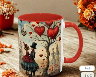 Vintage Valentine Coffee Mug | Romantic Couple, Personalized Gift