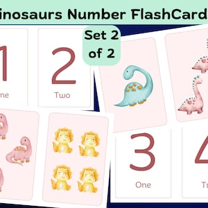 Schede didattiche sui numeri, Schede di riconoscimento dei numeri, Schede didattiche di conteggio per bambini in età prescolare, Apprendimento dei dinosauri, Schede didattiche, Numeri per bambini piccoli