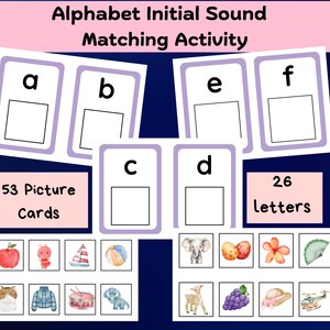 Alphabet Initial Sound Matching Activity| Beginning Sound Matching Cards | |Printable | Preschool Alphabet |Kindergarten Phonics Activities