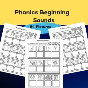 Kindergarten phonics | initial sound worksheets |Phonics beginning sounds | Alphabet sound worksheets |  Phonics printable Worksheets