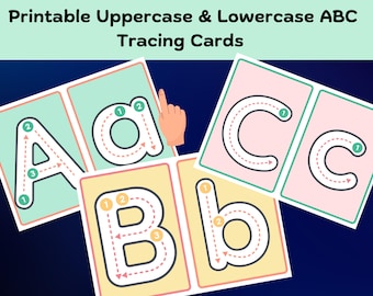 Large Alphabet Tracing Practice Sheets for Kids | Daily Letter Formation Practice | Printable Uppercase & Lowercase ABC Tracing Cards