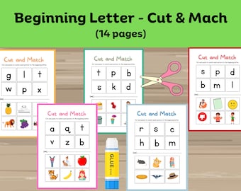 Fonética preescolar: Tarjetas para combinar los sonidos de las letras del alfabeto (descarga digital)