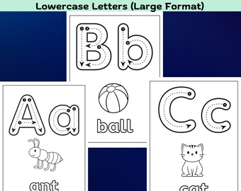 Feuilles d'exercices pour le traçage de l'alphabet : pratique de la formation de grandes lettres (téléchargement numérique)