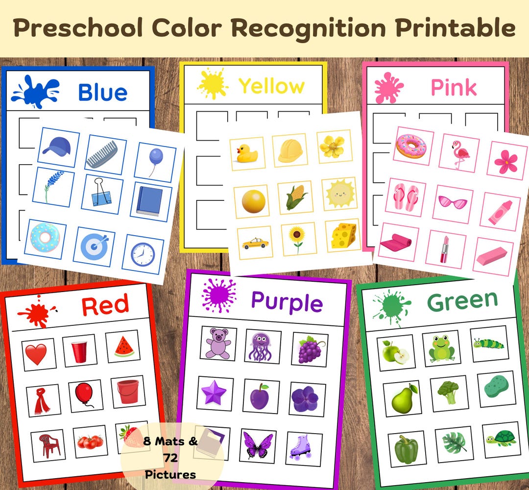 Color Matching Activity Mats: Preschool Printable Learning Game (PDF ...