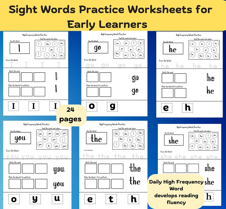 Phonics Bundle, CVC Sight Words Practice | Early Reading and Writing ...