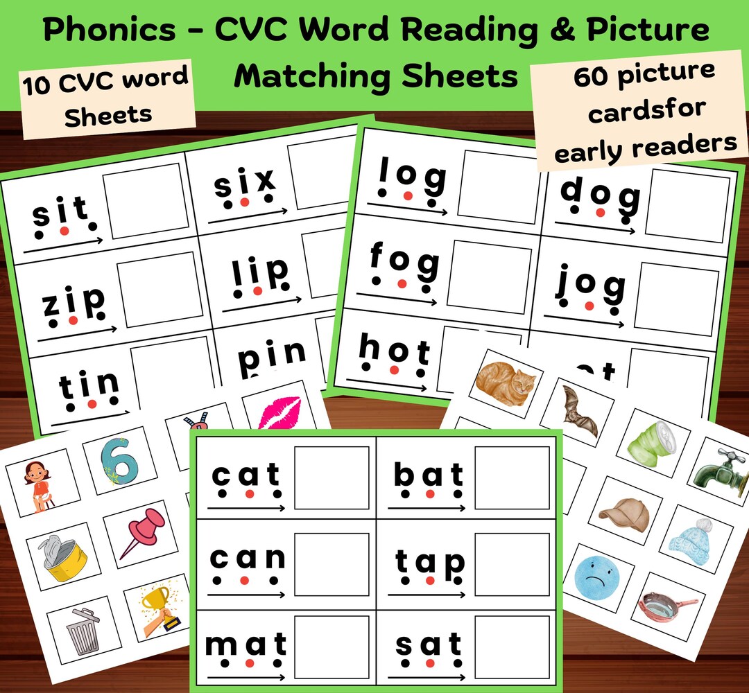 Phonics Worksheets Kindergarten Literacy Center Reading Activities