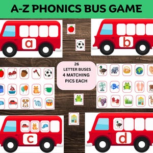 以下が含まれることがあります： A-Zフォニックスバスゲーム。教育ゲームは、文字a、b、c、dの赤いバスを特徴としています。ゲームには26台の文字バスとそれぞれ4つのマッチング画像が含まれています。このゲームは、幼児教育向けに設計されています。