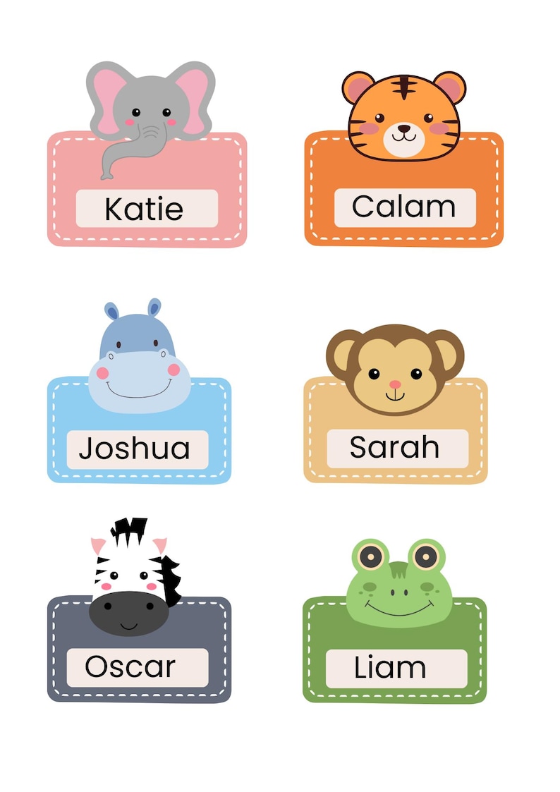 Editable Animal Name Tags: Printable Classroom Labels (instant Download ...