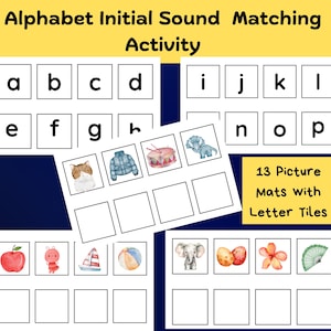 Alphabet Matching Initial Sound Activity, Educational Printables, Homeschool Resources, Phonics  initial sounds Interactive Learning Game