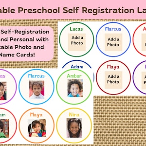 Editable Self-Register Cards Personalized Customizable Name for Kids Editable Classroom Resources Classroom Organization Preschool Name Tags
