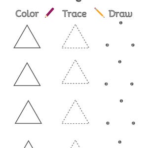 Preschool Shapes Worksheets: Color, Trace & Draw (PDF) - Etsy