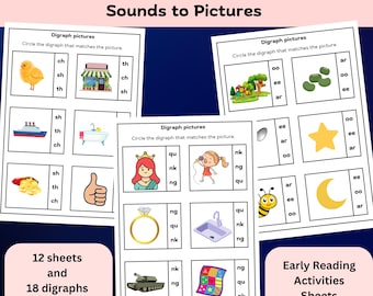 Phonics Digraph Worksheets: Early Reading Activity (PDF Pattern)