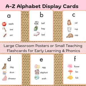 Phonics Alphabet Cards: A-Z Classroom Posters or Flashcards (Printable)