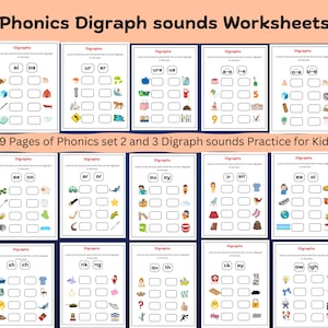 Phonics Digraph Worksheets: Set 2 & 3 Literacy Practice (PDF)