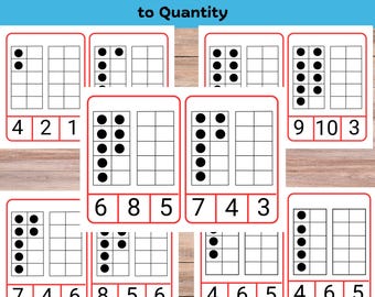 Ten Frame Matching Activity: Number Recognition 1-20 (PDF Printable Worksheets