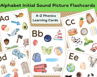 Alphabet Flashcards  Montessori Cards Alphabet Chart Phonics Chart Letter Sound Activity Montessori Alphabet Chart Guide to Beginning Sounds