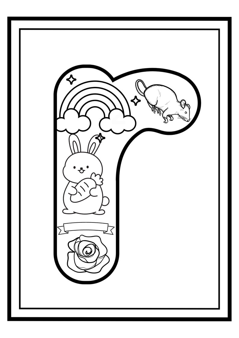 A-Z Lowercase Letters and Initial Sound Coloring Pictures - Etsy