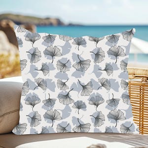 Ginkgo Leaf Outdoor Pillow: UV Resistant Patio Decor