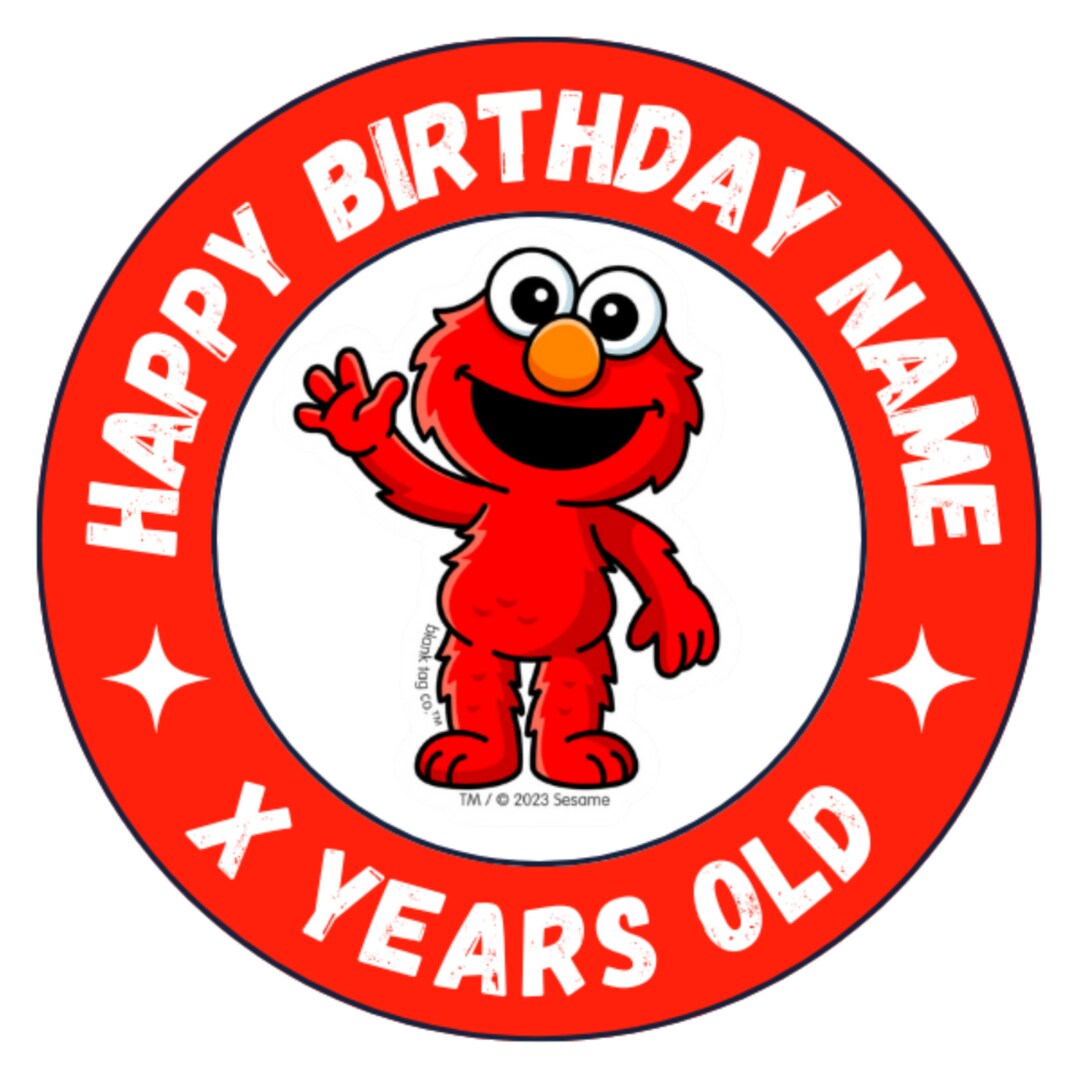 Baby Elmo Birthday Party Bundle Sticker Cupcake Topper Etsy
