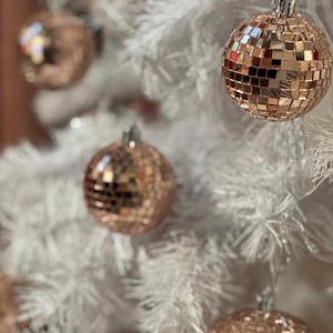 Disco Ball Ornaments - Home Decor Mirror Balls - Rose Gold - Gold - Silber Baumschmuck Weihnachten 6 cm