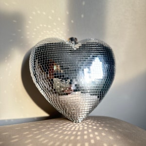 Cuore da discoteca, palla da discoteca a forma di cuore, regalo a forma di cuore 3D, altezza 21 cm