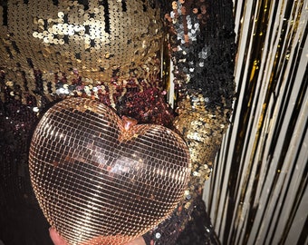 Disco Heart Ball: 8&quot; Mirrored 3D Heart - Party Decor