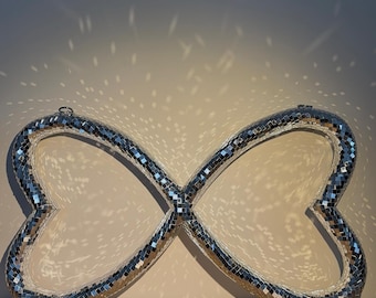 32&quot; Disco Infinity Heart: Mirror Mosaic Tiles, Wedding Decor