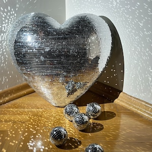 Cuore da discoteca grande 45 cm Palla da discoteca a forma di cuore Cuore da discoteca dorato