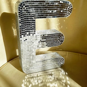 Letras de bola de discoteca, decoração de festa de discoteca, letras iniciais de nome de casal, letras de bola de espelho de discoteca