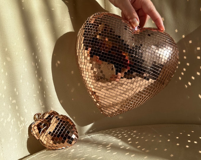 Disco Heart, Heart Shaped Disco Ball 3D Heart Gift