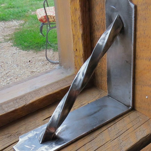 TRANSITIONAL IRON CORBEL, Shelving Brackets x 2 (Pair) Rustic Industrial Farm House Metal Reclaimed Wooden Heavy Duty Shelves