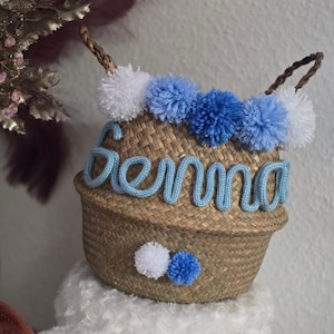 Personalisierter Aufbewahrungskorb|Kinderkorb|Kinderzimmerdeko|Geschenke zur Geburt/Geburtstag/Taufe| Seegraskorb|Babykorb|Baby2024|