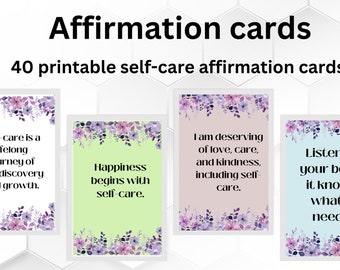 Self-care affirmation printable cards