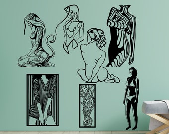 Hot Women, Naked Woman svg dxf file sticker pdf silhouette template cnc cutting router digital vector instant download