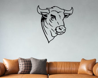Bull Head, Animal svg dxf file wall sticker pdf template cnc cutting router digital vector instant download