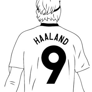 Erling Haaland cut svg dxf file wall sticker pdf silhouette template cnc cutting router digital vector instant download