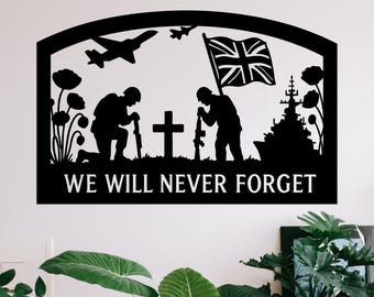 Nunca lo olvidaremos, Navy Designs corte archivo SVG DXF calcomanía de pared plantilla PDF enrutador de corte CNC vector digital descarga instantánea